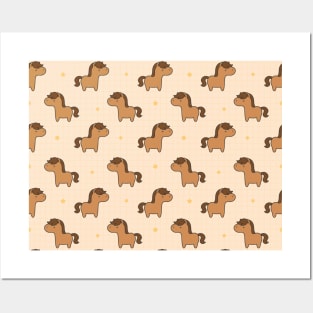 Horse Cute Animal Pattern Posters and Art